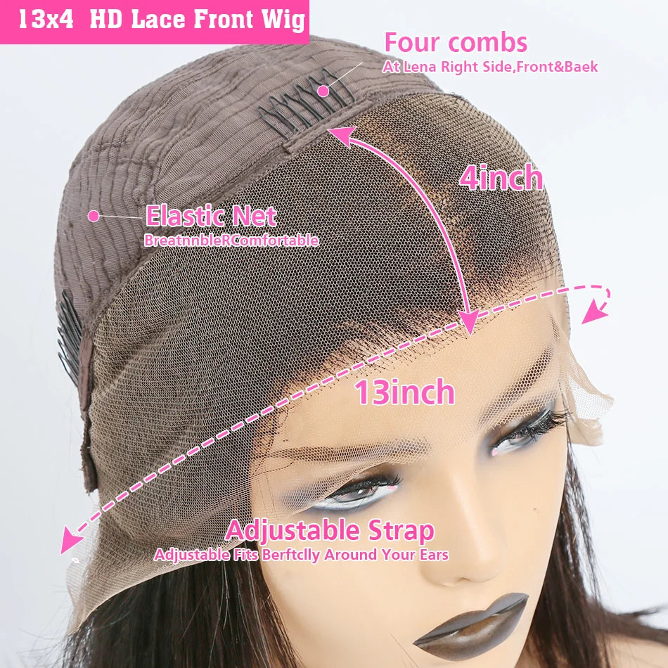 30 32 Inch Body Wave 13x6 HD Lace Frontal Wigs Human Hair Ready To Go Water Wave 13x4 Transparent Lace Front Wig For Women