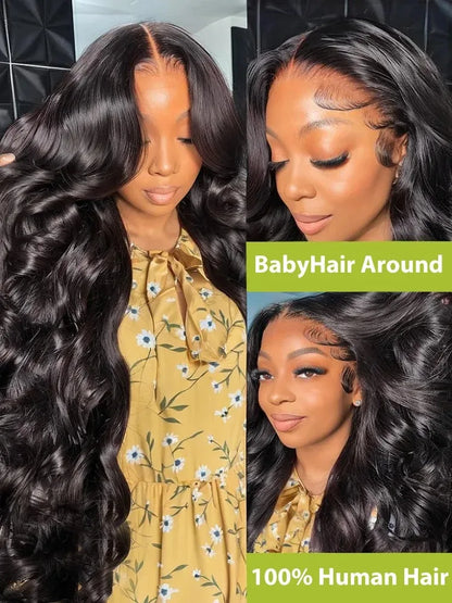 30 32 Inch Body Wave 13x6 HD Lace Frontal Wigs Human Hair Ready To Go Water Wave 13x4 Transparent Lace Front Wig For Women