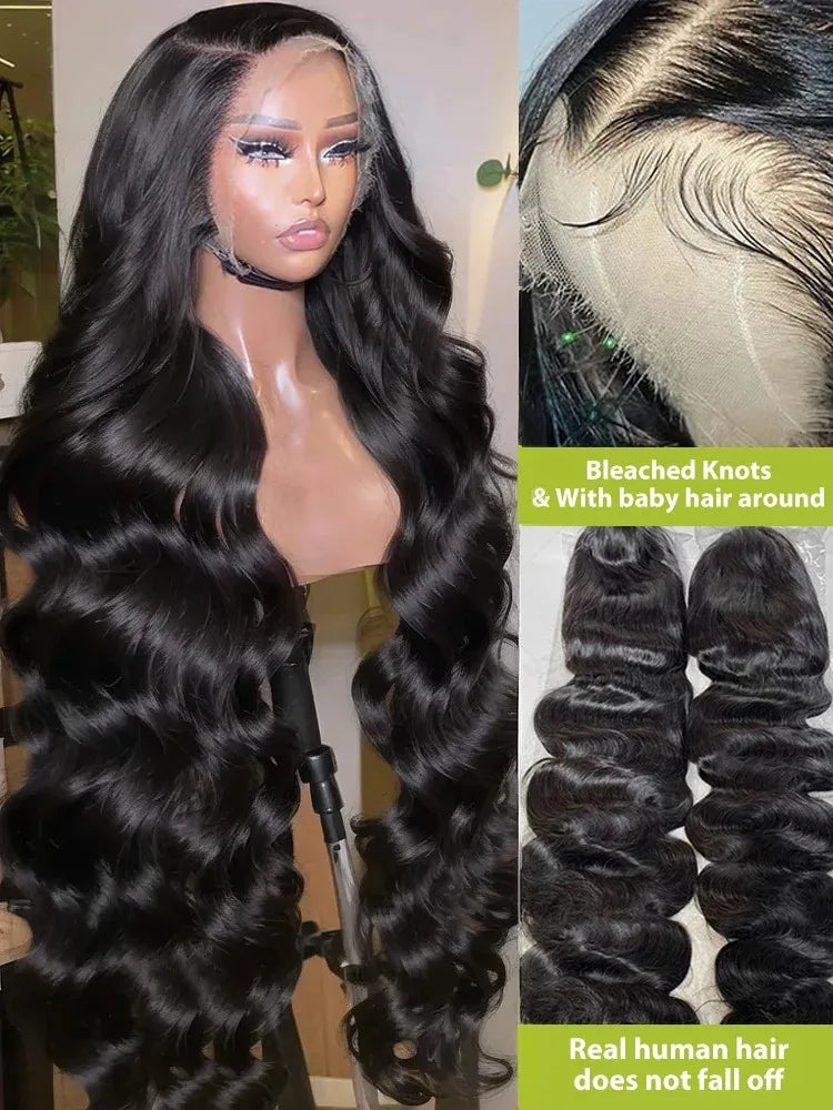 30 32 Inch Body Wave 13x6 HD Lace Frontal Wigs Human Hair Ready To Go Water Wave 13x4 Transparent Lace Front Wig For Women