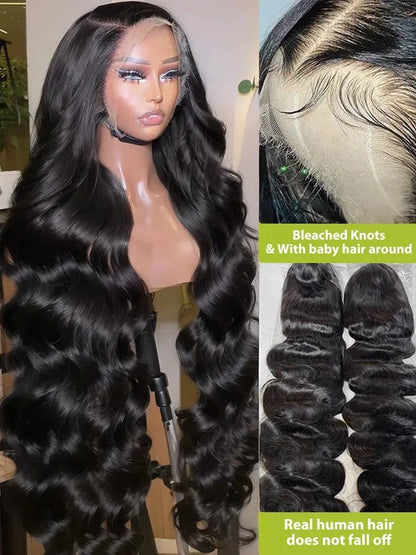 30 32 Inch Body Wave 13x6 HD Lace Frontal Wigs Human Hair Ready To Go Water Wave 13x4 Transparent Lace Front Wig For Women