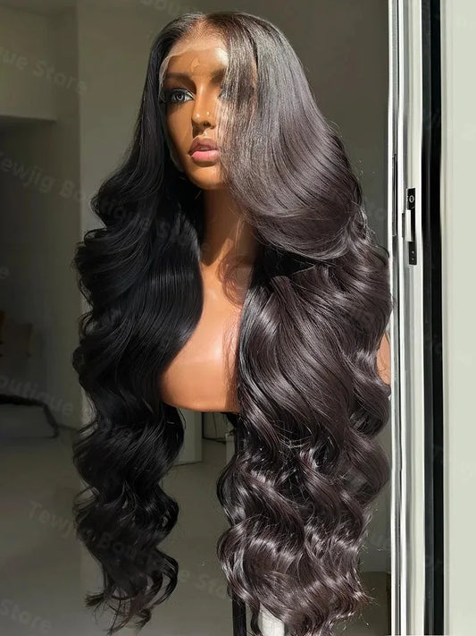 30 32 Inch Body Wave 13x6 HD Lace Frontal Wigs Human Hair Ready To Go Water Wave 13x4 Transparent Lace Front Wig For Women