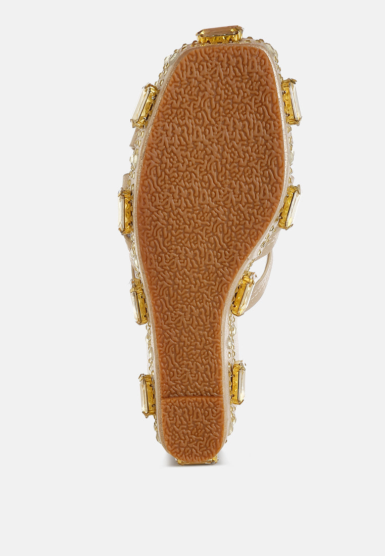 Blistronic Chunky Diamante & Rhinestone Cut-Out Sandals-4