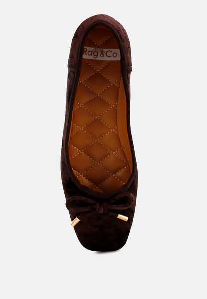 Buckrose Velvet Bow Ballerinas-3