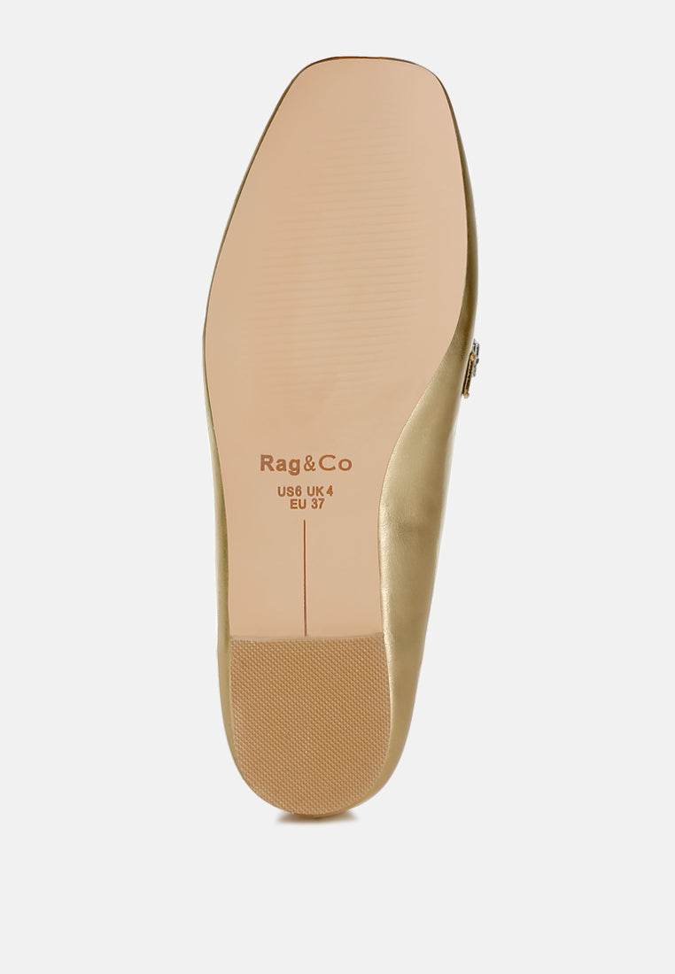 Celosia Metallic Diamante Strap Loafers-4