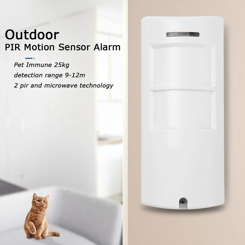 IP65 Waterproof 2 PIR and Microwave Dual Technology Pet Friendly DC 12v Outdoor PIR Infrared Motion Sensor