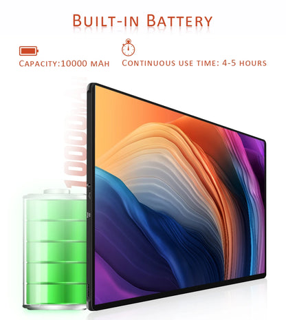 Sibolan 15.6 Inch Portable 4k Monitor Touch Screen Built-in Battery 10000 MAh Portable Monitor for Laptop Support OEM for Ps5