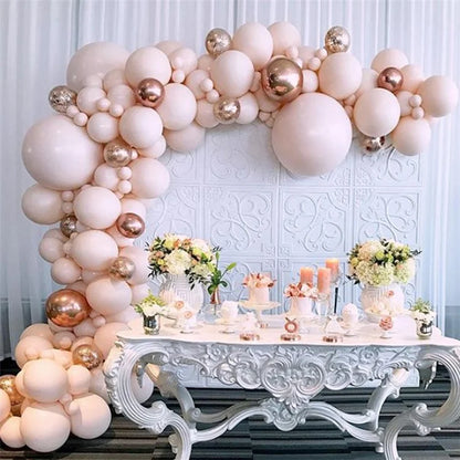 T04201 Latex Garland Baby Shower Party Happy Birthday Wedding Arch Kit Stand Balloon Set Metallic Foil Balloon Decoration