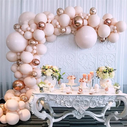 T04201 Latex Garland Baby Shower Party Happy Birthday Wedding Arch Kit Stand Balloon Set Metallic Foil Balloon Decoration