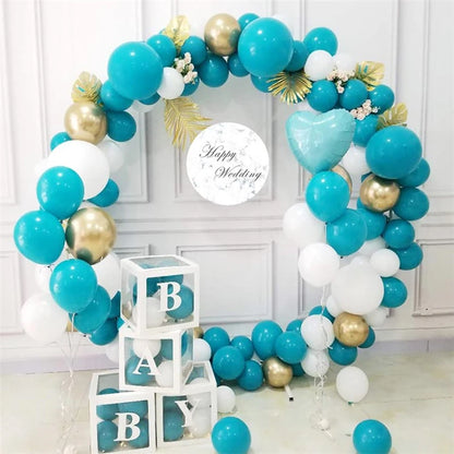 T04201 Latex Garland Baby Shower Party Happy Birthday Wedding Arch Kit Stand Balloon Set Metallic Foil Balloon Decoration