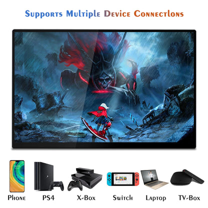 Sibolan 15.6 Inch Portable 4k Monitor Touch Screen Built-in Battery 10000 MAh Portable Monitor for Laptop Support OEM for Ps5