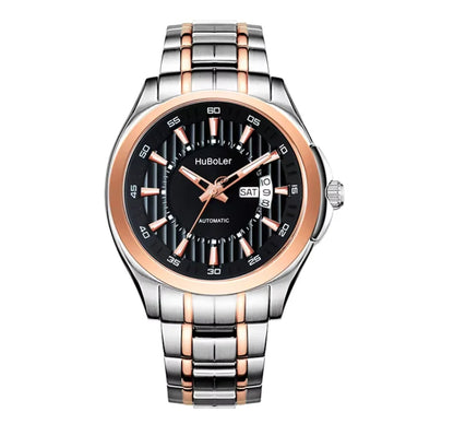 HANBORO Men's 41mm Stainless Steel Diver Mechanical Watch Fully Automatic Sapphire Case Glass Dial Window Business Style 22mm