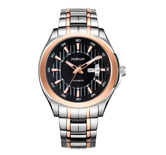 HANBORO Men's 41mm Stainless Steel Diver Mechanical Watch Fully Automatic Sapphire Case Glass Dial Window Business Style 22mm