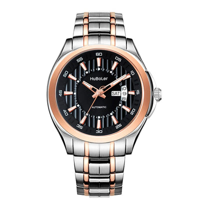 HANBORO Men's 41mm Stainless Steel Diver Mechanical Watch Fully Automatic Sapphire Case Glass Dial Window Business Style 22mm
