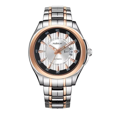 HANBORO Men's 41mm Stainless Steel Diver Mechanical Watch Fully Automatic Sapphire Case Glass Dial Window Business Style 22mm