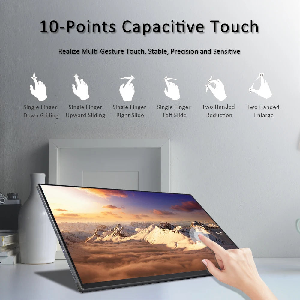 Sibolan 15.6 Inch Portable 4k Monitor Touch Screen Built-in Battery 10000 MAh Portable Monitor for Laptop Support OEM for Ps5