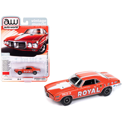 DCD 1969 Pontiac for Firebird Royal Bobcat Carousel Red White Stripes Graphics Vintage Muscle 1/64 Scale Diecast Limited Edition