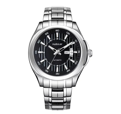 HANBORO Men's 41mm Stainless Steel Diver Mechanical Watch Fully Automatic Sapphire Case Glass Dial Window Business Style 22mm