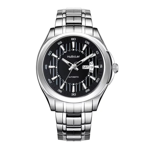 HANBORO Men's 41mm Stainless Steel Diver Mechanical Watch Fully Automatic Sapphire Case Glass Dial Window Business Style 22mm
