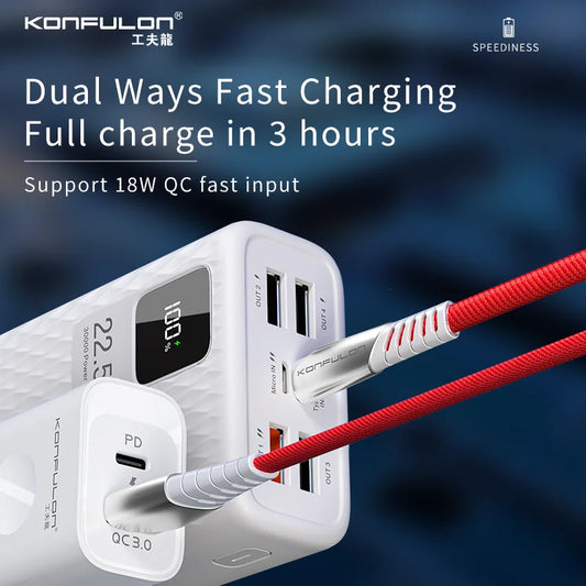 Power Bank 30000mAh With 20W PD 22.5W QC Quick Charging Powerbank Support FCP AFC  VOOC 22.5 Portable PoverBank 20000mAh