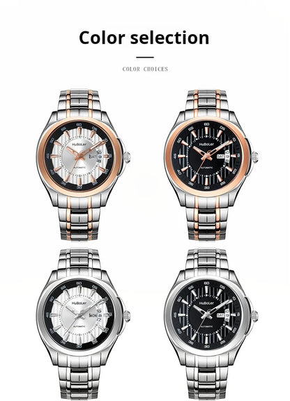 HANBORO Men's 41mm Stainless Steel Diver Mechanical Watch Fully Automatic Sapphire Case Glass Dial Window Business Style 22mm