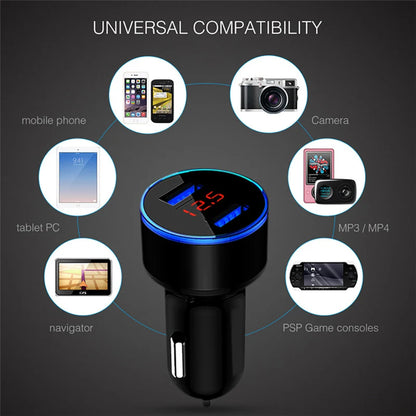 3.1A Dual USB Mobile Phone Car Charger For iPhone 12 11 Pro XS Max 8 7 Plus Xiaomi Mi Poco M3 X3 NFC Fast Charging Phone Adapter