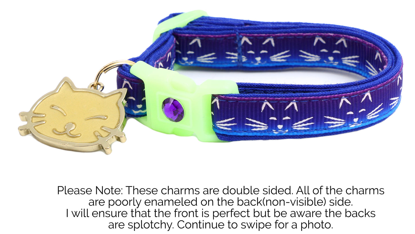 Glowing Cat Faces Breakaway Cat Collar-27