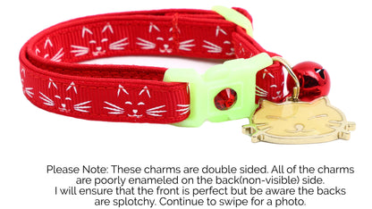 Glowing Cat Faces Breakaway Cat Collar-35