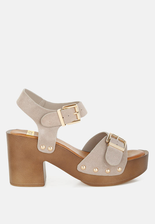 Lhasa Real Suede Leather Clog Sandals-0