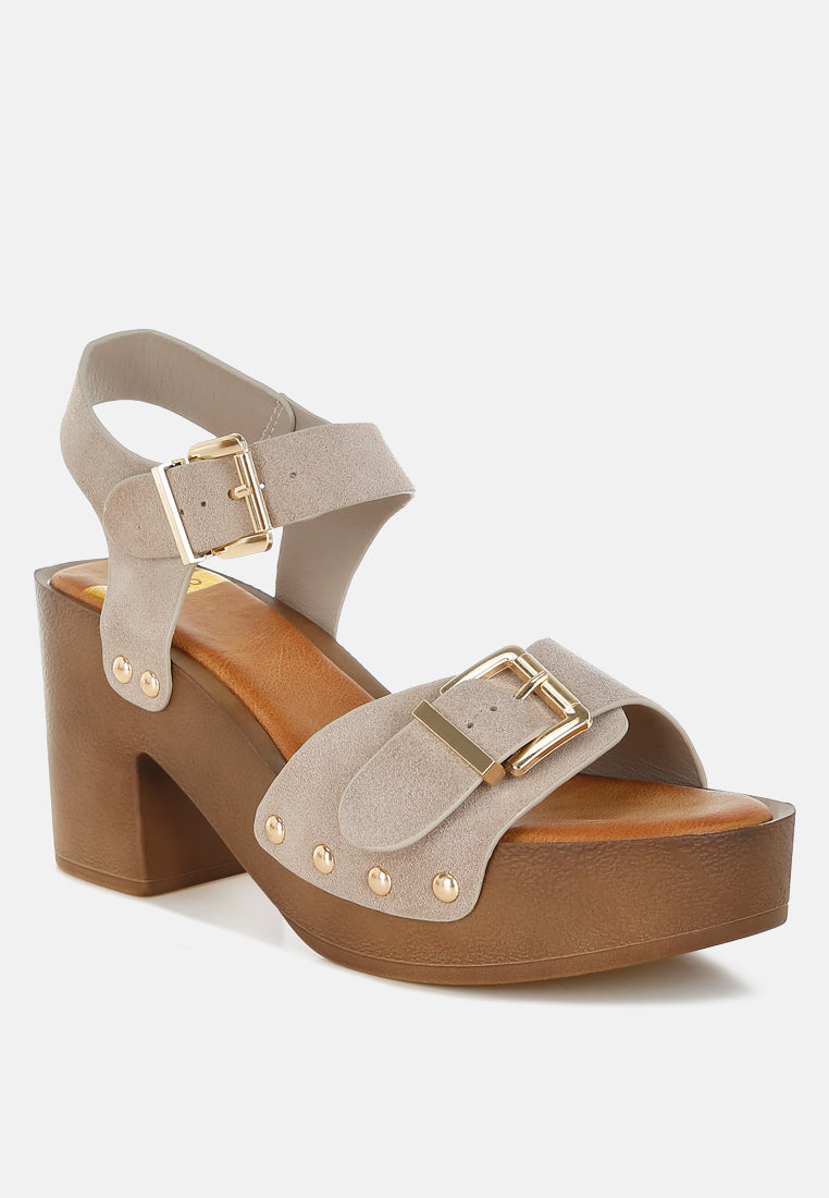 Lhasa Real Suede Leather Clog Sandals-1