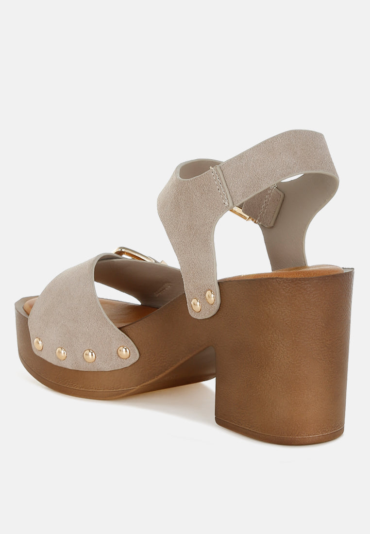 Lhasa Real Suede Leather Clog Sandals-2