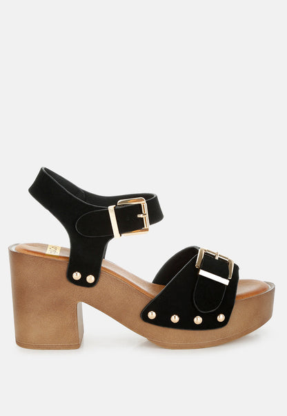 Lhasa Real Suede Leather Clog Sandals-6