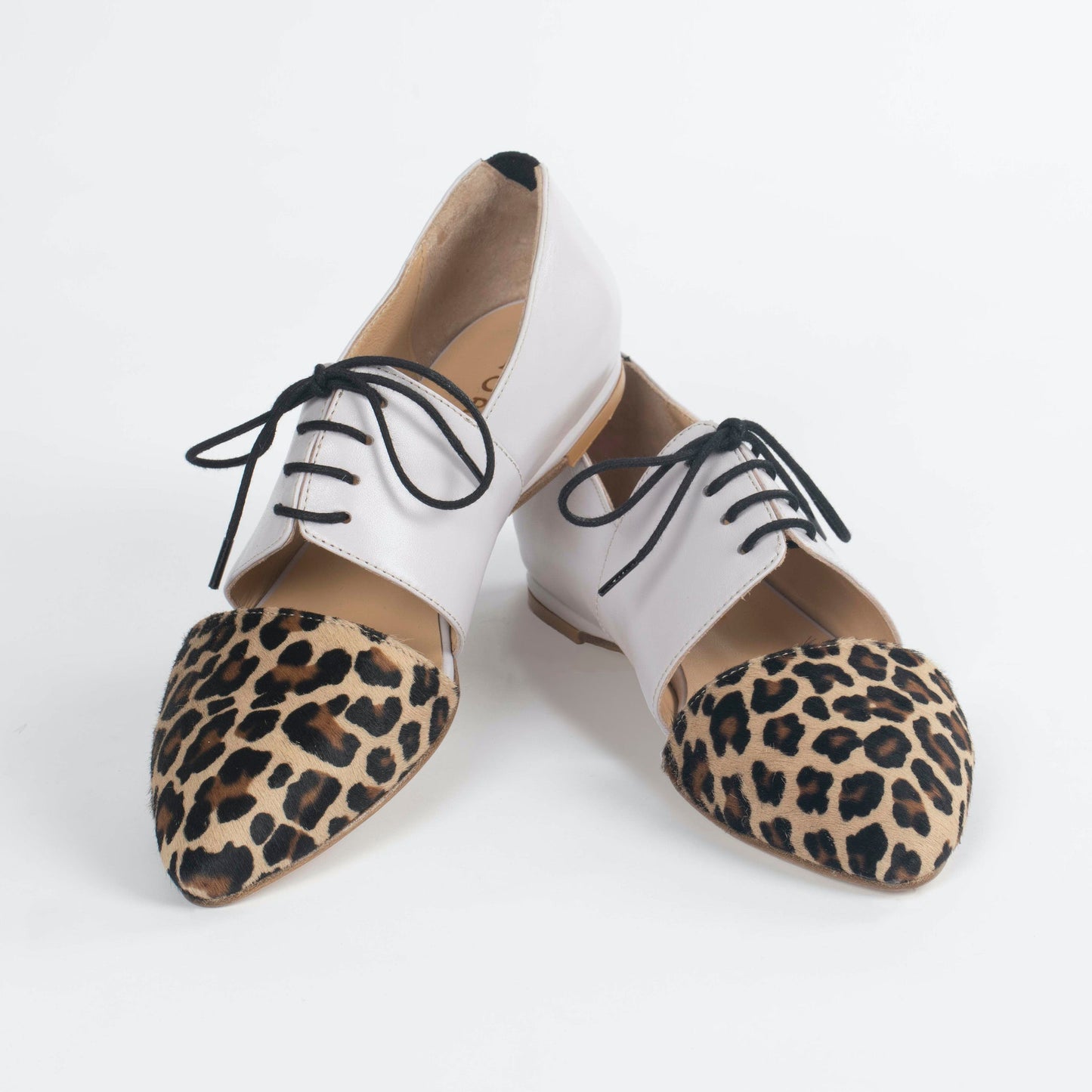 Indigenous Genuine Leather Calf Hair Oxford Flat Shoes by Lordess-0