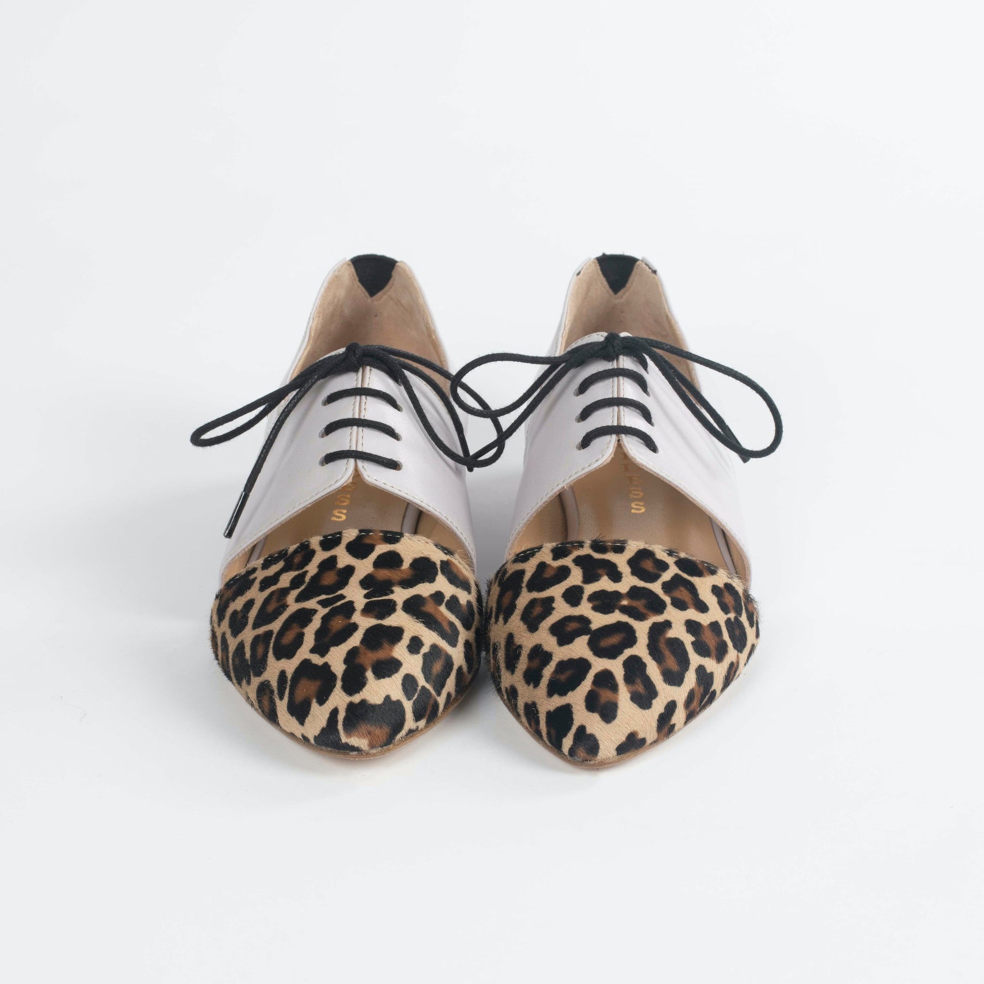 Indigenous Genuine Leather Calf Hair Oxford Flat Shoes by Lordess-3