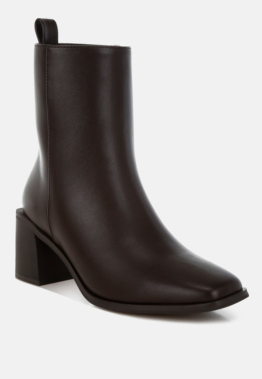 Muskox Square Toe Faux Leather Boots-1