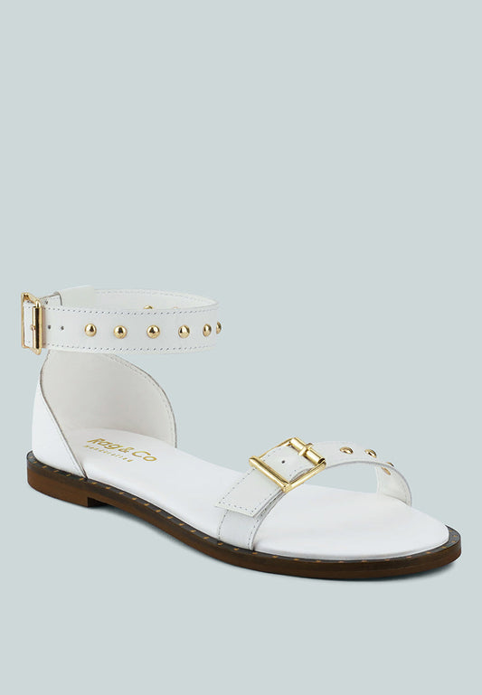 Rosemary Buckle Strap Flat Sandals-1