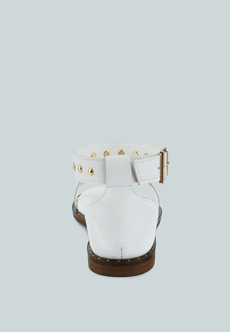 Rosemary Buckle Strap Flat Sandals-2