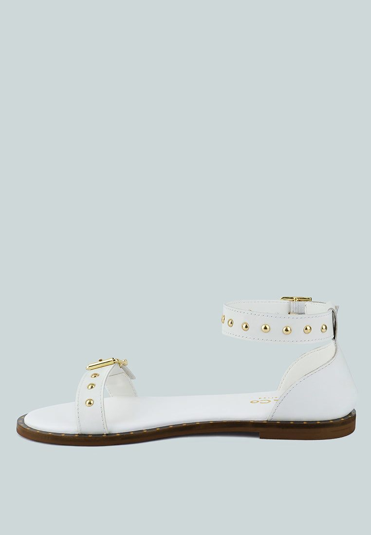 Rosemary Buckle Strap Flat Sandals-3