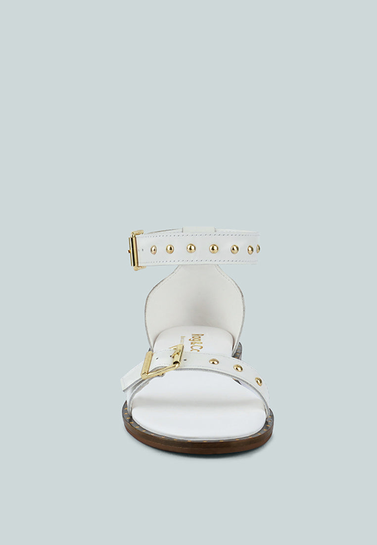 Rosemary Buckle Strap Flat Sandals-4