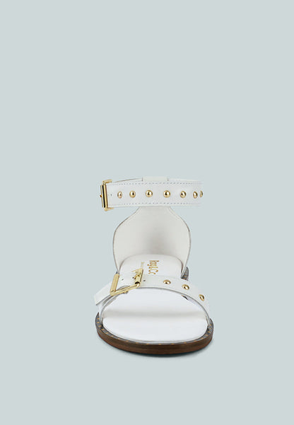 Rosemary Buckle Strap Flat Sandals-4
