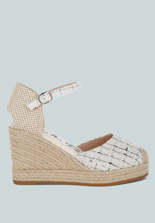 Regatta Tweed Round Toe Woven Wedges-0