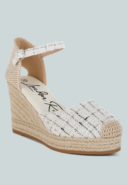 Regatta Tweed Round Toe Woven Wedges-1