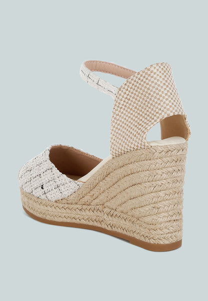 Regatta Tweed Round Toe Woven Wedges-2