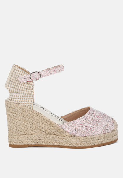 Regatta Tweed Round Toe Woven Wedges-5
