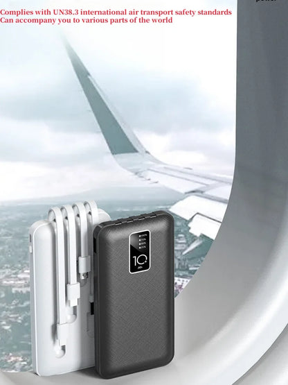 Power Bank Battery 20000Mah 20W Fast Charging Power Pack 4 USB Charging Cable, Outdoor Mobile Power Supply, Light and Thin, Very Easy to Carry, Safe Use, Reusable 1000 Times