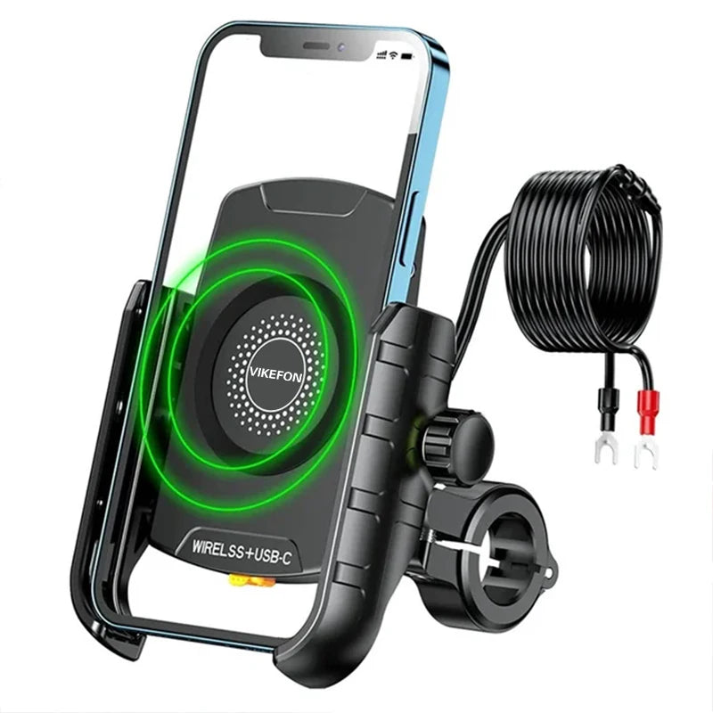 Wireless Charger Motorcycle Phone Holder  Moto Motorbike Mirror Mobile Stand Support USB Fast Charging Cellphone Handlebar Mount