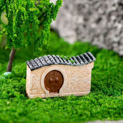 Decorative Mini Resin House Chinese Style Resin Bonsai Landscaping Retor Mini House Retro Building Home Desk