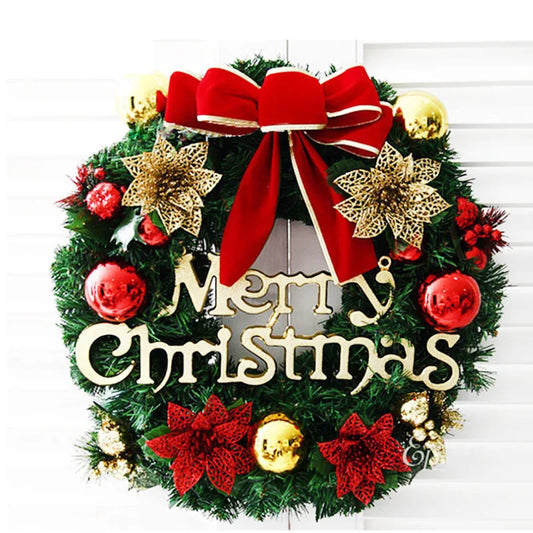 Christmas Wreath Decoration, 12 inch Wreath Display Window Decoration, Door Hanging Banner, House Decoration, Christmas party de