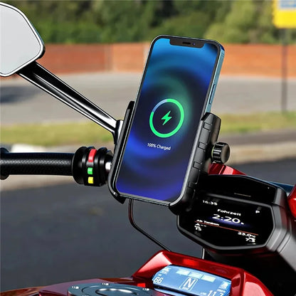 Wireless Charger Motorcycle Phone Holder  Moto Motorbike Mirror Mobile Stand Support USB Fast Charging Cellphone Handlebar Mount