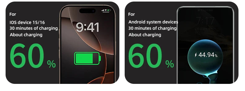 Power Bank With 2 Cables Power Bank 10000mAh Large Capacity PD Fast Charging Powerbank Rechargeable Batteries Portable Battery