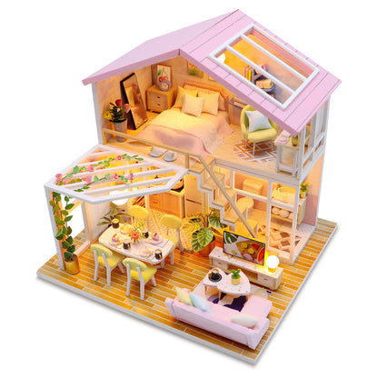 DIY Miniature Dollhouse Kit Creative Firm Wood Handmade Crafts Romantic Artwork Decorative Home Desktop Ornaments Kids Gifts